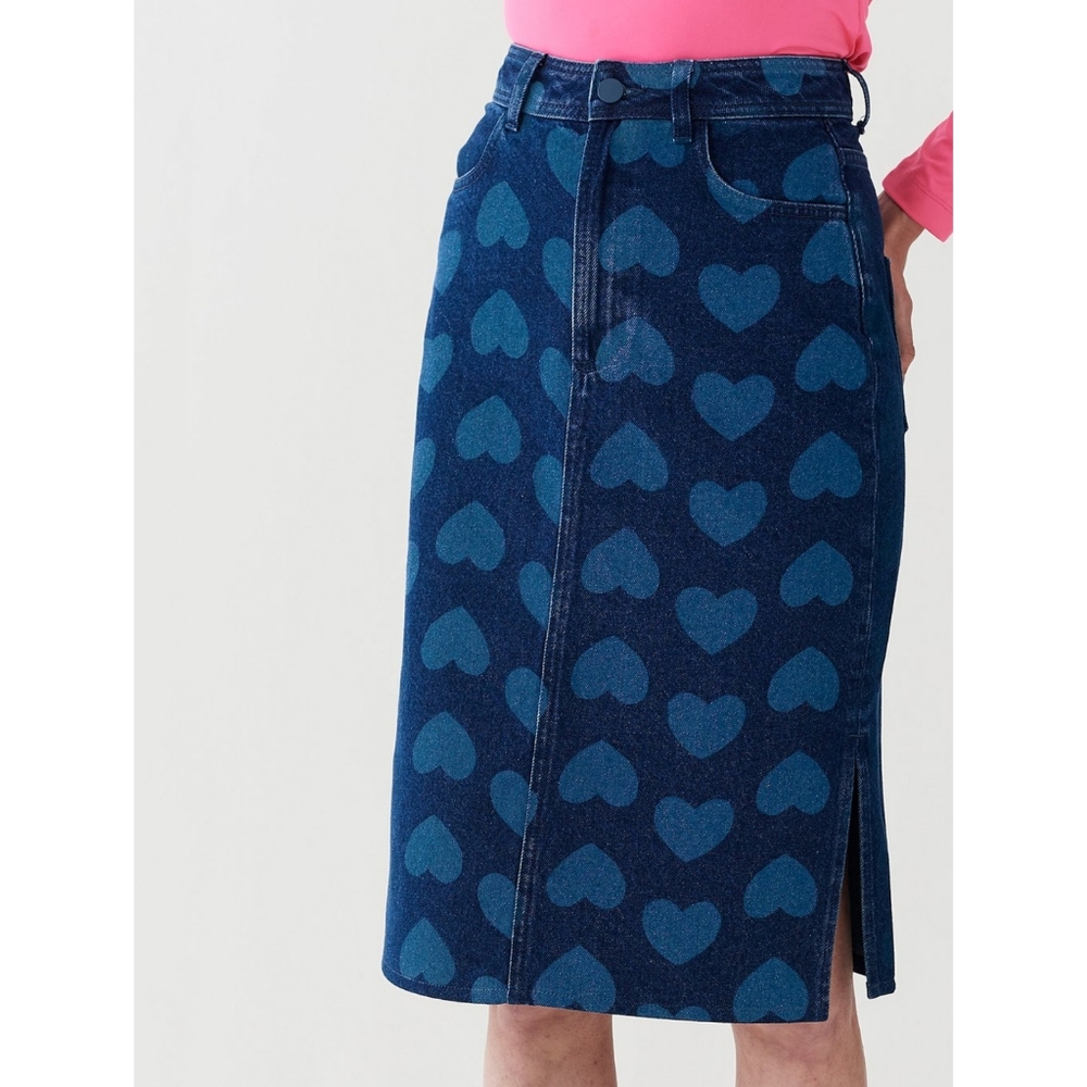 💕 Valentine's Day Love Lazy Oaf Denim Hearts Skirt💕